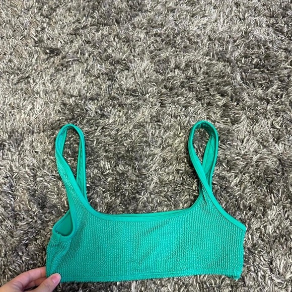 Good American Green Textured Bralette Bikini Top S/M Swimwear - Picture 1 of 4